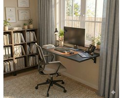 Wandtafel Inklaapbaar - Wandbureau - Keukentafel - Wandtafel Zwart - Bureau Inklapbaar - Make up tafel