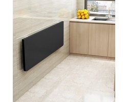 Wandtafel, inklapbaar, klaptafel voor kinderen, klaptafel voor kinderen, wandklaptafel, eettafel met ruimtebesparende houders (zwart, 80 x 50 x 1,6 cm)