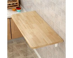 Wandtafel, inklapbaar, voor wandmontage Inklapbare tafel voor wandmontage in keuken Eetkamer, wandklaptafel, eettafel met ruimtebesparende houders,60 * 30 * 1,6 cm-walnootkleur