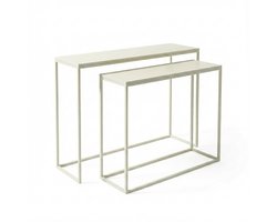 Wandtafel (set 2 Stuks) Heemst - Metaal - Creme/Wit - 76 x 65 x 19 cm (BxHxD)