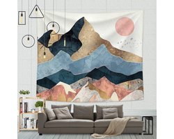 Wandtapijt natuur berglandschap, 130 x 150 cm wandtapijt esthetisch, wanddoeken bergen zon, gordijn tafelkleed, natuur landschap wanddecoratie voor slaapkamer woonkamer