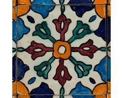 Wandtegels – Handgeschilderd keramiek – Set van 4 – 10×10 cm – Andalusisch decor