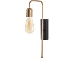Wandverlichting - Wandlamp Goud Zwart Metaal - Afmetingen 6x22x42cm - Stijlvolle Luce Verlichting