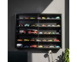 Wandvitrine voor miniaturen 80 × 60 cm – zwart – Blacklava