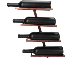 Wandwijnrek voor 4 flessen, bronzen wijnhouder voor woonkamer en bar