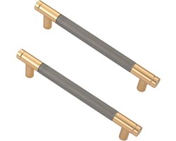 Wardrobe Handle 2Stuks Grijze Verlengde Kledingkast Deurgreep Ladekast Aluminiumlegering Klein Handvat Wijnkast Bureau 128mm Gatafstand