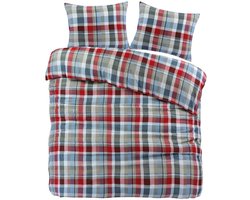 Warm flanel dekbedovertrek Kylian - 140x200/220 (eenpersoons) - zacht en comfortabel - stijlvolle dessin - donsachtig laagje - ideaal tegen kou