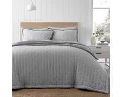 Warm Sherpa Plaid - Zachte Teddy Bedsprei voor Tweepersoons Bed (220x230 cm, Zilver)