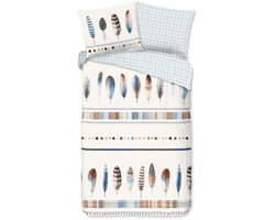 Warme flanel dekbedovertrek Charlize - 140x200/220 (eenpersoons) - heerlijk zacht en hoogwaardig - unieke dessin - donsachtig laagje - slijtvast - ideaal tegen kou