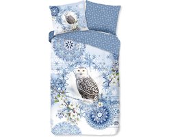 Warme flanel dekbedovertrek Owl - 140x200/220 (eenpersoons) - hoogwaardig en superzacht - prachtige uitstraling