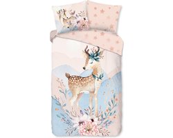 Warme flanel kids dekbedovertrek Dier - 140x200/220 (eenpersoons) - vrolijk en kleurrijk dessin - heerlijk zacht - hoogwaardige kwaliteit - ademend en huidvriendelijk - donsachtig laagje - slijtvast en duurzaam - ideaal tegen kou