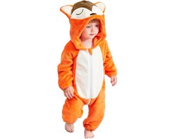 Warme Flanellen Romper met Capuchon voor Baby en Peuter - Dinosaurus of Husky Kostuum