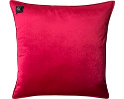 Warmpi Warmtekussen Fluweel Bordeaux Rood – Draadloos Elektrisch Verwarmd Sierkussen – Inclusief 10.000 mAh Powerbank – Voorzien van 2 Infrarood Warmtepanelen aan de voorkant – 3 Warmtestanden – 45x45 cm