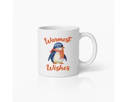 Warmste Wensen Mok 330ml – Schattige Pinguïn Winter Koffiebeker – Gezellig Kerstcadeau voor Vrienden & Familie – Lief Feestdagen Ontwerp
