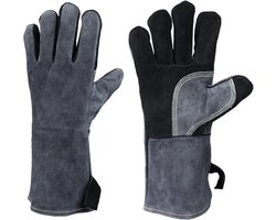 Warmtebestendige BBQ handschoenen voor grillen, 500°C hittebestendig leer, ideaal voor barbecues en koken