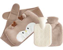 Warmwaterkruikgordel van rubber, met een zachte tailleband, geschikt om nek, schouders, rug, benen en taille warm te houden.
