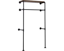 WARRAICH-Kledingrek in Industriële Stijl – Wandgemonteerd en Open Kast, 103x35x187 cm
