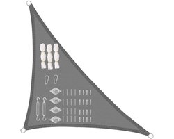 warraich-Rechthoekig Zonnezeil – Ademende Grijze Zonwering van HDPE met UV-bescherming-2,5x2,5x3,5 m
