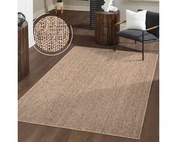 Wasbaar binnen- en buitenkleed, weerbestendig, tuin, terras, boho, effen gemêleerd