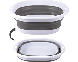 Wasbak, 2,7 l, opvouwbare waskom, draagbare opvouwbare kom, camping, inklapbare wasbak, ruimtebesparende spoelbak voor camping, keuken, thuis (grijs)