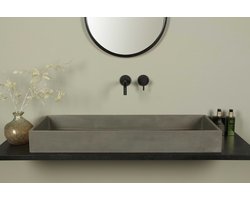 Wasbak Beton Natuurlijk Beton Rechthoek 100×39 cm | BET-512nc