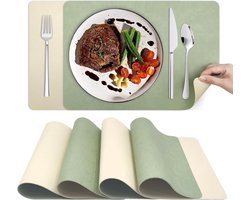 Wasbare & antislip placematset – Omkeerbaar – PVC-eettafelmatten – 43 x 30 cm – Set van 4
