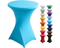 Wasbare Cocktailtafelkleed van Spandex, Rekbaar Tafelkleed voor Bruiloften, Verjaardagen en Evenementen (Blauw, 60x110cm)