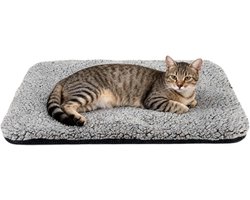 Wasbare Grote Hondenmat met Thermische Dekens voor Honden en Katten - Comfortabele en Warme Kussen voor Huisdieren (Grijs, 60 x 45 cm)