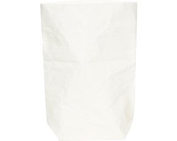 Wasbare Papieren Opbergmand, Maat L, Afmeting: L30xB16xH62 cm, Wit