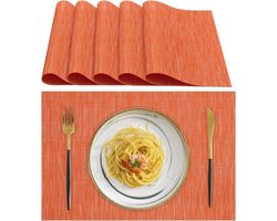 Wasbare Placemats - Tafelonderleggers - Keuken en diner - Hittebestendig en antislip - 45 x 30 cm - Oranje