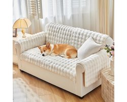 Wasbare Pluche Bankhoes - Antislip en Waterdichte Hoes voor 1, 2, 3 en 4-zits Banken - Beige 70x70cm, Ideaal voor Bescherming en Verfrissing van Meubels