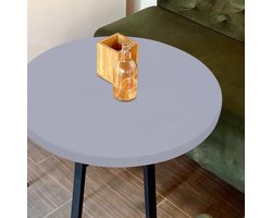 Wasbare ronde tuintafelkleed van 120 cm, weerbestendig tafelkleed voor tuin en restaurant, zilvergrijs