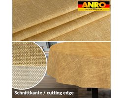 Wasbare Tafelbedekking - Oliezeil Katoen - Eettafel Decoratie - Waterafstotend Coating - 180 x 140 cm - Okergeel