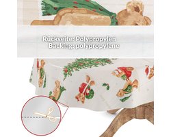 Wasdoek Tafelkleed Ovaal Teddybeer 200 x 140 cm - Waterafstotend en Gemakkelijk Schoon te Maken