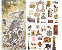 Washi Stickers Vintage Meubilair Jaren 60 - 60 Stickers - Meubilair, Outside Vintage Sticker - Bullet Journal - Stickers Voor Volwassenen - Scrapbooking - Agenda Stickers - Decoratie Sticker Washi Tape