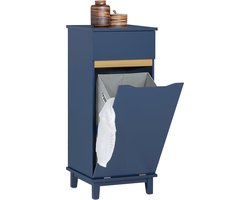 Waskast met ingebouwde waszak - Linnenkast - Wasorganizer - Duurzame constructie van MDF en grenen - Vochtbescherming - Eenvoudige montage - 40 cm x 96 cm x 40 cm