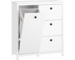 Waskastset - Linnenopbergmeubel - Kledingorganisator - MDF en PB Constructie - 80cm x 90cm x 35cm - 32kg - Eenvoudige montage