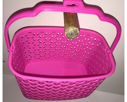 Wasknijpermandje kunststof roze