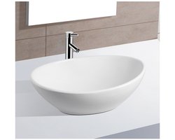 Waskom Boss & Wessing Opbouw Keramiek Ovaal 40.5x33x14.5 cm Wit