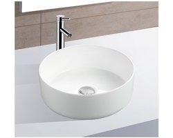 Waskom Boss & Wessing Opbouw Keramiek Rond 36x36x12 cm Wit