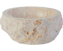 Waskom Marmer Geërodeerde Natuursteen - Crème Ø30-35x15cm