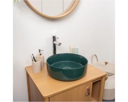 Waskom - Opzetwastafel Rond - Kleine Opbouw - Kraangat