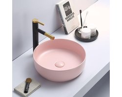 Waskom Rond Victoria Color Line Pastel Roze incl. waste op kleur