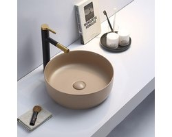 Waskom Rond Victoria Color Line Zand Beige incl. waste op kleur
