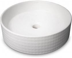 Waskom van Keramiek Mat Wit - Wastafel Rond - Nano Coating - Hoogwaardige afwerking - 40 cm Ø