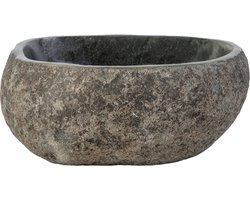 Waskom Van Natuurlijke Riviersteen - Grijs 30-35x15x2cm