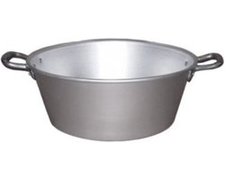 Waskom wasteil aluminium met handvatten groot 65cm 72l