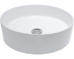 Waskom Wiesbaden Link Opzet Model Keramiek Rond 40cm Mat Wit