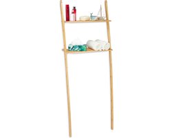 Wasmachine kast bamboe 2 etages ombouwkast badkamer HBD - 175 x 66 x 30 cm - natuurlijke ombouwmeubel Wasmachine rek