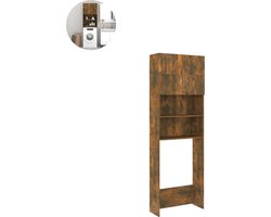 Wasmachine ombouw - Kast - Opbouwmeubel - Verhoger - Wasmachine meubel - Opbergkast - Hout - Gerookt Eiken